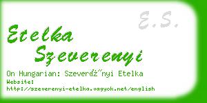 etelka szeverenyi business card